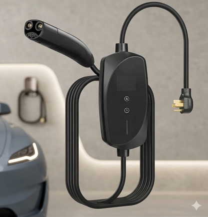 Portable Level 2 EV Charger (40A, 240V, NEMA 14-50P, 25 Ft Cable) - Fast home charging