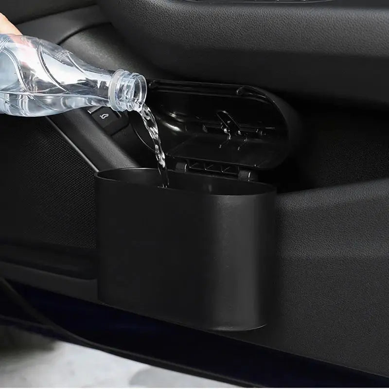 Car Interior Storage Case Trash Bin Push Can