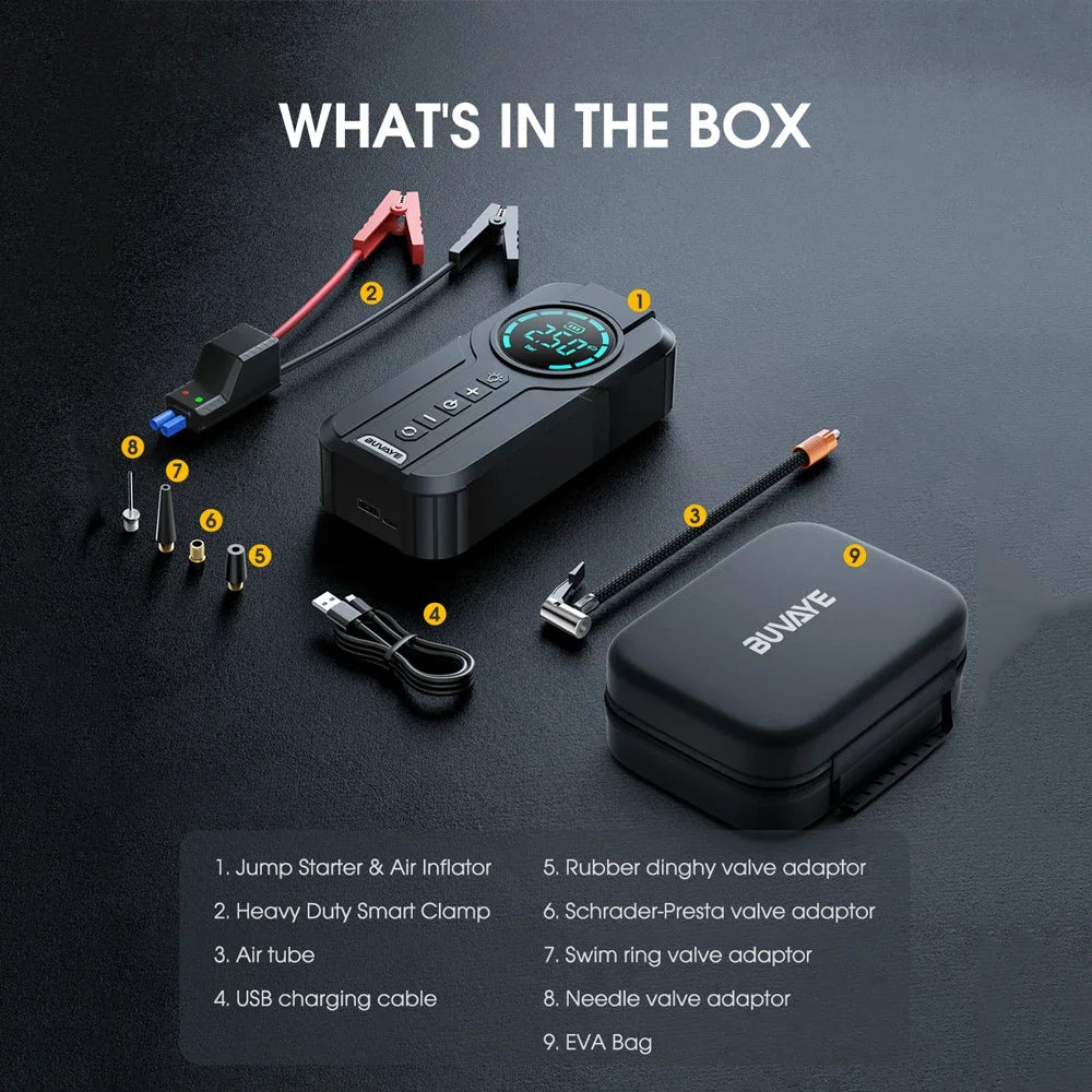 Portable Car Jump Starter Air Pump Power Bank