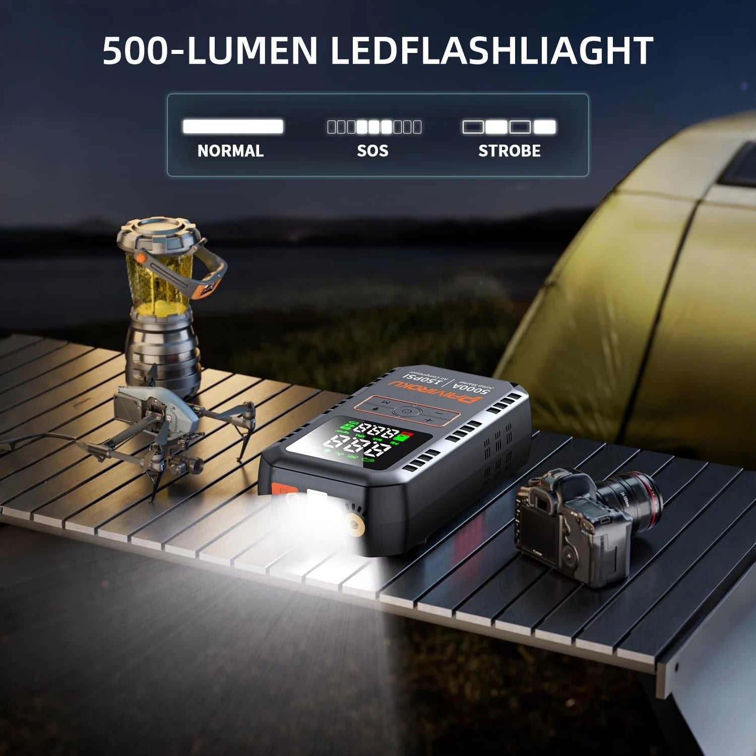 4-IN-1 Car Jump Starter with Air Compressor