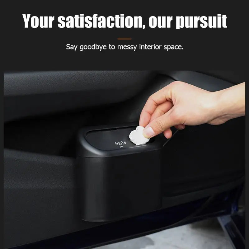 Car Interior Storage Case Trash Bin Push Can