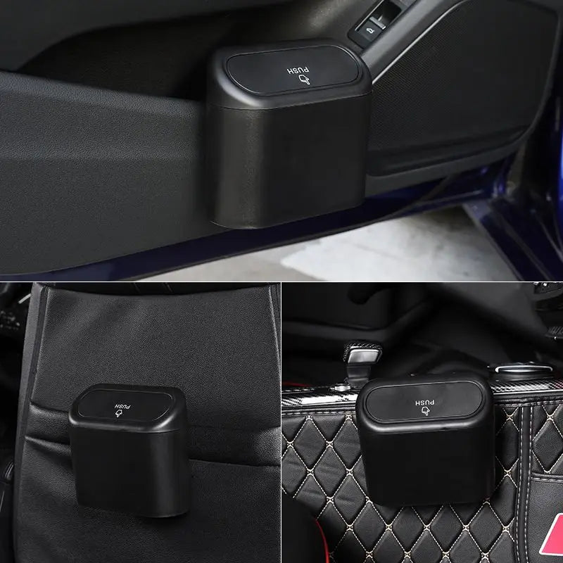 Car Interior Storage Case Trash Bin Push Can